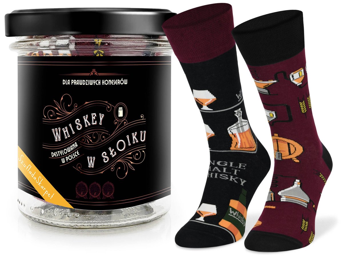 Prezent Dla Męża Kolorowe Skarpety W Słoiku W h i s k y Single Malt Roz. 43-46