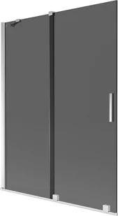 Mexen Velar parawan nawannowy 2-skrzydłowy rozsuwany 130 x 150 cm, grafit, chrom - 896-130-000-41-01 - Parawany nawannowe - miniaturka - grafika 1