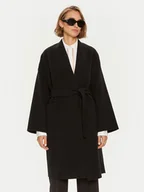 Płaszcze damskie - Weekend Max Mara Płaszcz wełniany 2425016011 Czarny Regular Fit - miniaturka - grafika 1