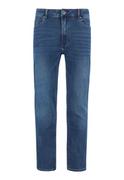 Spodnie sportowe męskie - Niebieskie jeansy męskie o prostej nogawce D-FERG 2 - Volcano - miniaturka - grafika 1