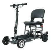 Hulajnogi elektryczne - Składana czterokołowa hulajnoga elektryczna z siodełkiem Freejoyer F7, silnik 300W, bateria 36V 8AH - Szary - miniaturka - grafika 1