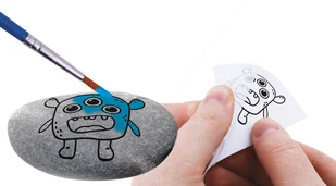 Malowanie naskalne: 3 skały + 6 farb + pędzel + oc - Przybory szkolne - miniaturka - grafika 3