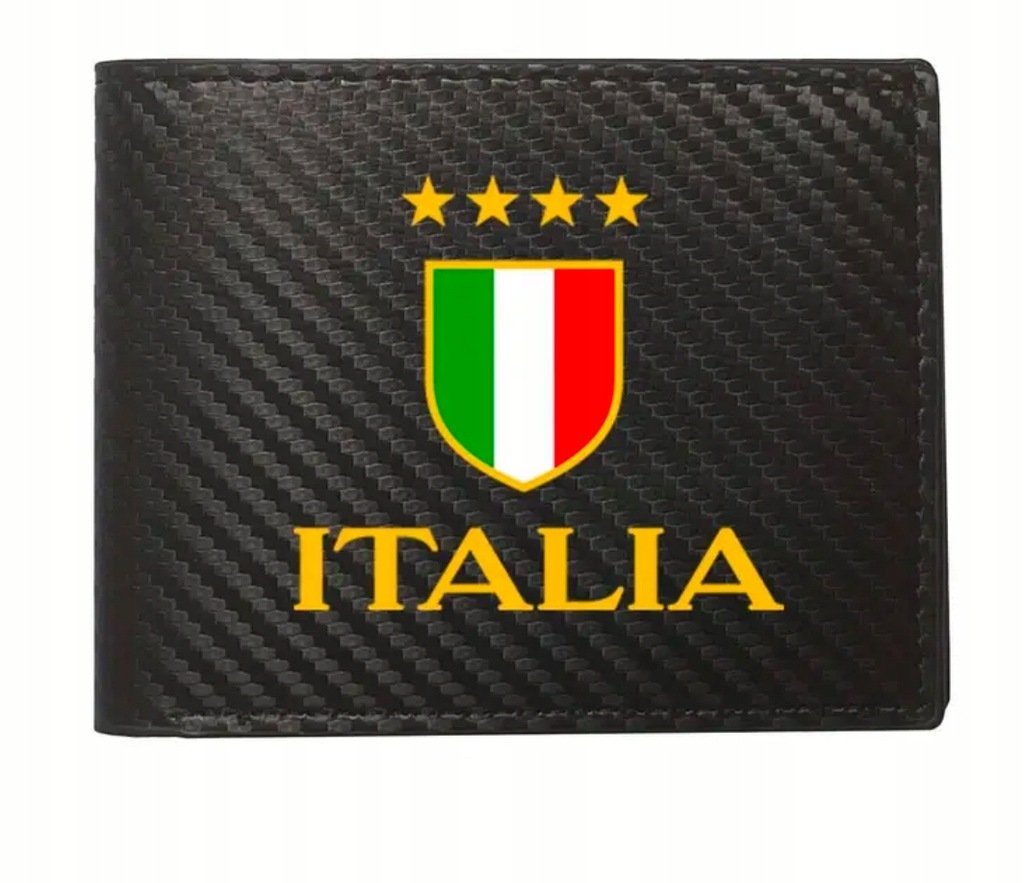 Elegancki Modny Portfel Italia Włochy Czarny Włoska Flaga Prezent Y2K