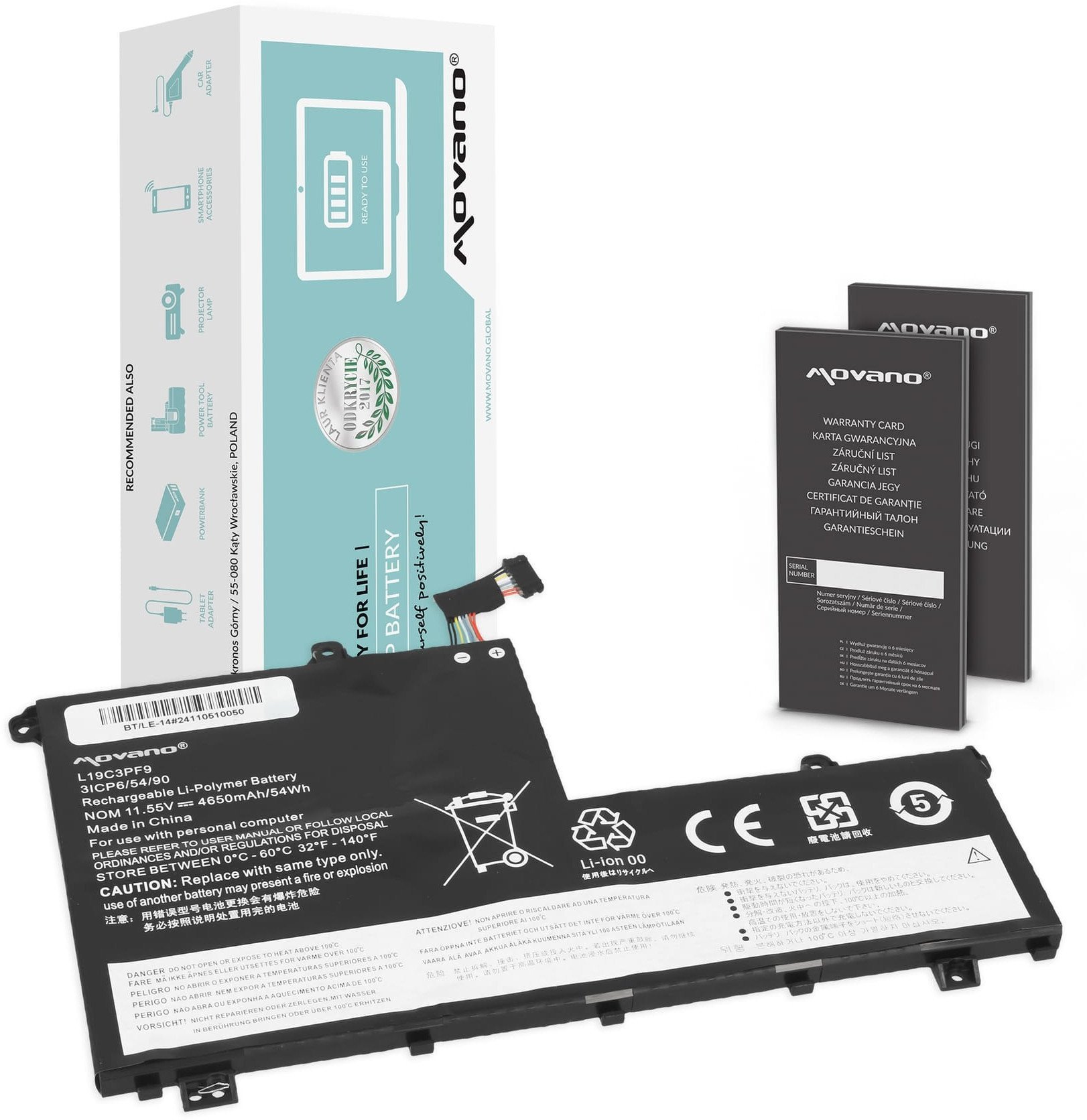 Bateria Movano do Lenovo ThinkBook 14-IIL, 15-IIL