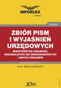 Prawo - Zbiór pism i wyjaśnień urzędowych Ministerstwa Finansów regionalnych izb obrachunkowych i innych organów Małgorzata Majewska - miniaturka - grafika 1
