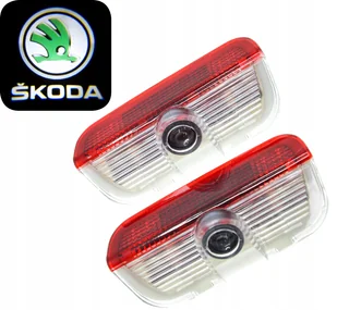 Projektory Led Skoda Superb II III sedan kombi lampki drzwi hologram logo - Akcesoria tuningowe - miniaturka - grafika 1