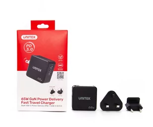 Unitek GaN 1x USB-A 2x USB-C 65W Quick Charge 3.0 - Ładowarki do telefonów - miniaturka - grafika 4