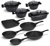 Zestawy garnków i patelni - Zestaw garnków, patelni i brytfanna 13 el. Black Stone - miniaturka - grafika 1