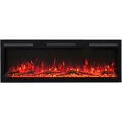 Kominki elektryczne - Kominek elektryczny AFLAMO Majestic 128 PRO - ogień premium - na ścianę i do zabudowy - 128x45x13 cm - dekoracyjny kominek LED z grzaniem 750/1500 W - miniaturka - grafika 1