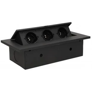 Orno Gniazda wpuszczane w blat 3x230VAC czarne OR-AE-1335/B - Gniazdka elektryczne - miniaturka - grafika 1