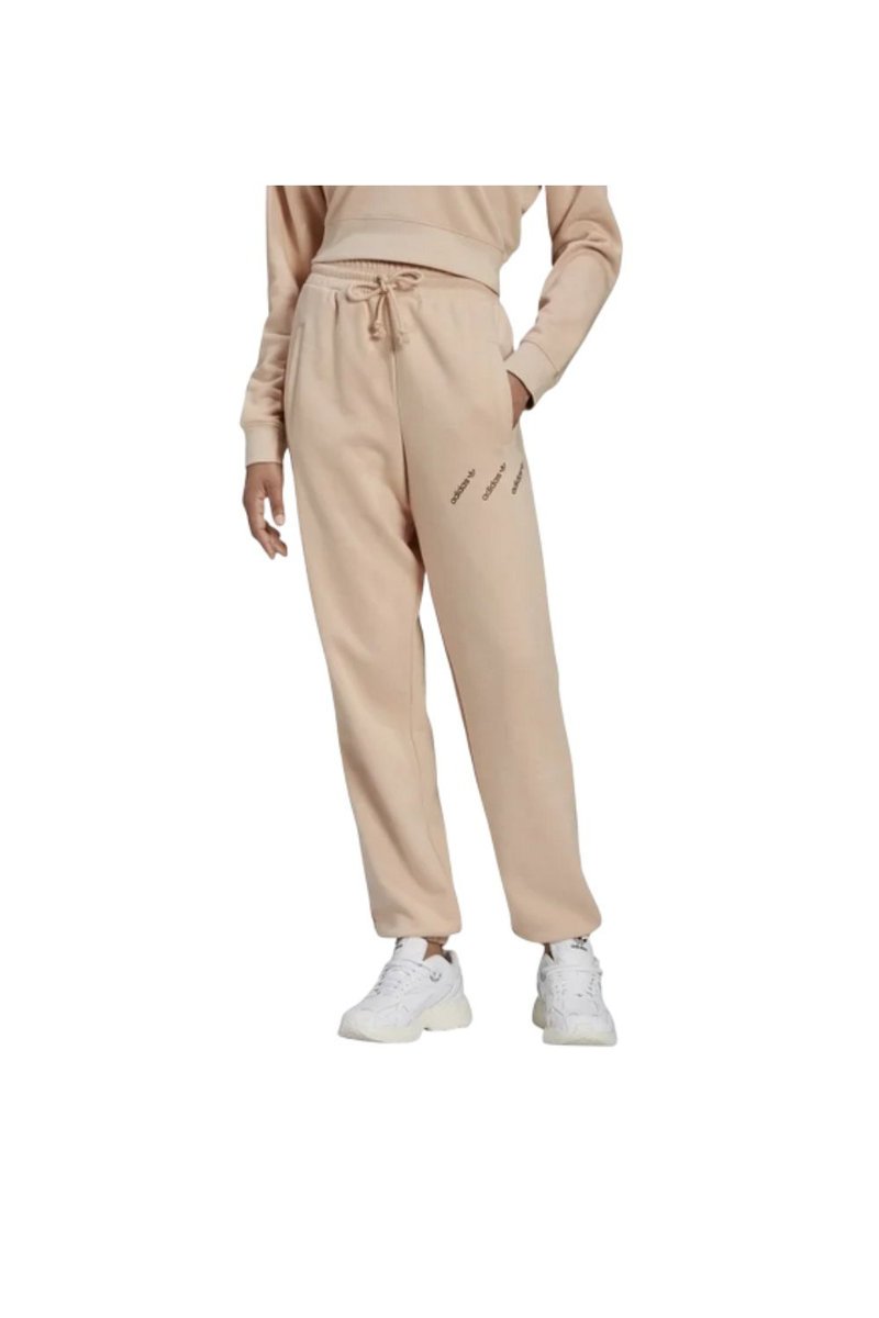 Spodnie damskie Adidas Track dresowe logo beżowe-XS