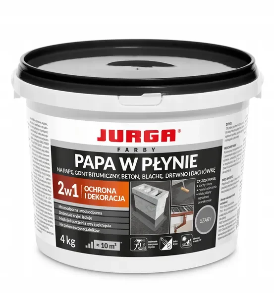 Papa w płynie OCYNK BLACHA DACHÓWKA 4 kg SZARA