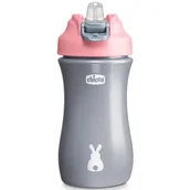 Butelki dla niemowląt - Butelka CHICCO Pop Up 350 ml Różowy - miniaturka - grafika 1