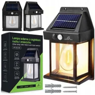 Lampy ogrodowe - Lampa Solarna Kinkiet Żarówka Led Elewacyjna Uliczna Ogrodowa Zewnętrzna - miniaturka - grafika 1