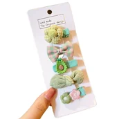 Ozdoby do włosów - Zestaw Spinek  do włosów Dziewczęcy Zielone 5 Sztuk typ XXXV - miniaturka - grafika 1