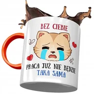 Kubki - Kubek Pomarańczowy na Pożegnanie z Pracy Prezent z Nadrukiem ze Zdjęciem + Opakowanie na prezent (wzór 03) - miniaturka - grafika 1