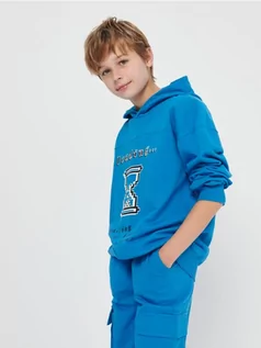 Swetry dla chłopców - Sinsay - Bluza z kapturem - niebieski - grafika 1