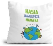Gadżety dla niej i dla niego - Poduszka na Dzień Mamy z imieniem Najlepsza Mama na świecie - miniaturka - grafika 1