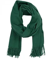 Apaszki i szaliki damskie - Szal szalik Gruba Chusta frędzle jednokolorowy ciepły miękki 200x70 cm - miniaturka - grafika 1