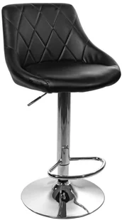 Hoker Z Czarny Metalowy Tapicerowany Oparciem Ekoskóra G3-L82 - Taborety i hokery Hoker Z Czarny Metalowy Tapicerowany Oparciem Ekoskóra G3-L82 - Taborety i hokery - miniaturka - grafika 1