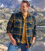 Koszule męskie - Flanelowa koszula w kratę Mężczyzna Atlas For Men - Kolor : Żółty - Rozmiar : 4XL - miniaturka - grafika 1