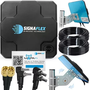 Zestaw Antena Signaflex X-Cross 2X22Dbi 10M + Konektor Wybór + Mapa Bts - Anteny TV - miniaturka - grafika 1