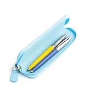 Zestawy piśmiennicze - Zestaw prezentowy długopis Parker Jotter Originals Żółty i Niebieski z niebieskim etui - miniaturka - grafika 1