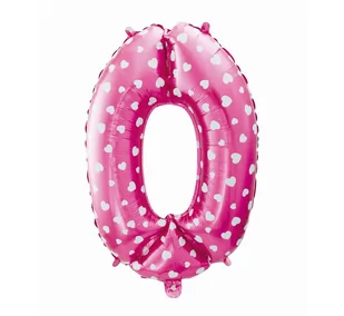 GoDan Balon foliowy cyfra 0 26" różowy serca HS-C26R0 - Balony i akcesoria - miniaturka - grafika 1
