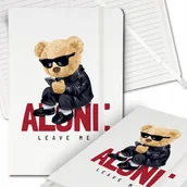 Notesy i bloczki - Notes Biały A5 Notatnik Dziennik z Gumką Linia Leave me Alone Wiele Wzorów - miniaturka - grafika 1