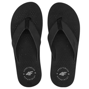 Klapki basenowe japonki męskie 4F 4FWSS25FFLIM186-20S Czarny Roz. 42 - Klapki i japonki męskie - miniaturka - grafika 1