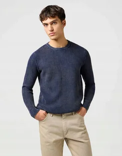 WRANGLER CREWNECK SWEATER NAVY 112364288 L - Swetry męskie - miniaturka - grafika 1