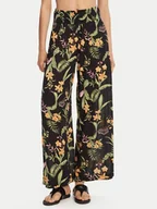 Spodnie sportowe damskie - Roxy Spodnie materiałowe Along The Beach ERJX603439 Czarny Regular Fit - miniaturka - grafika 1