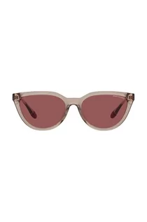 Okulary przeciwsłoneczne - Armani Exchange okulary przeciwsłoneczne damskie kolor beżowy - grafika 1