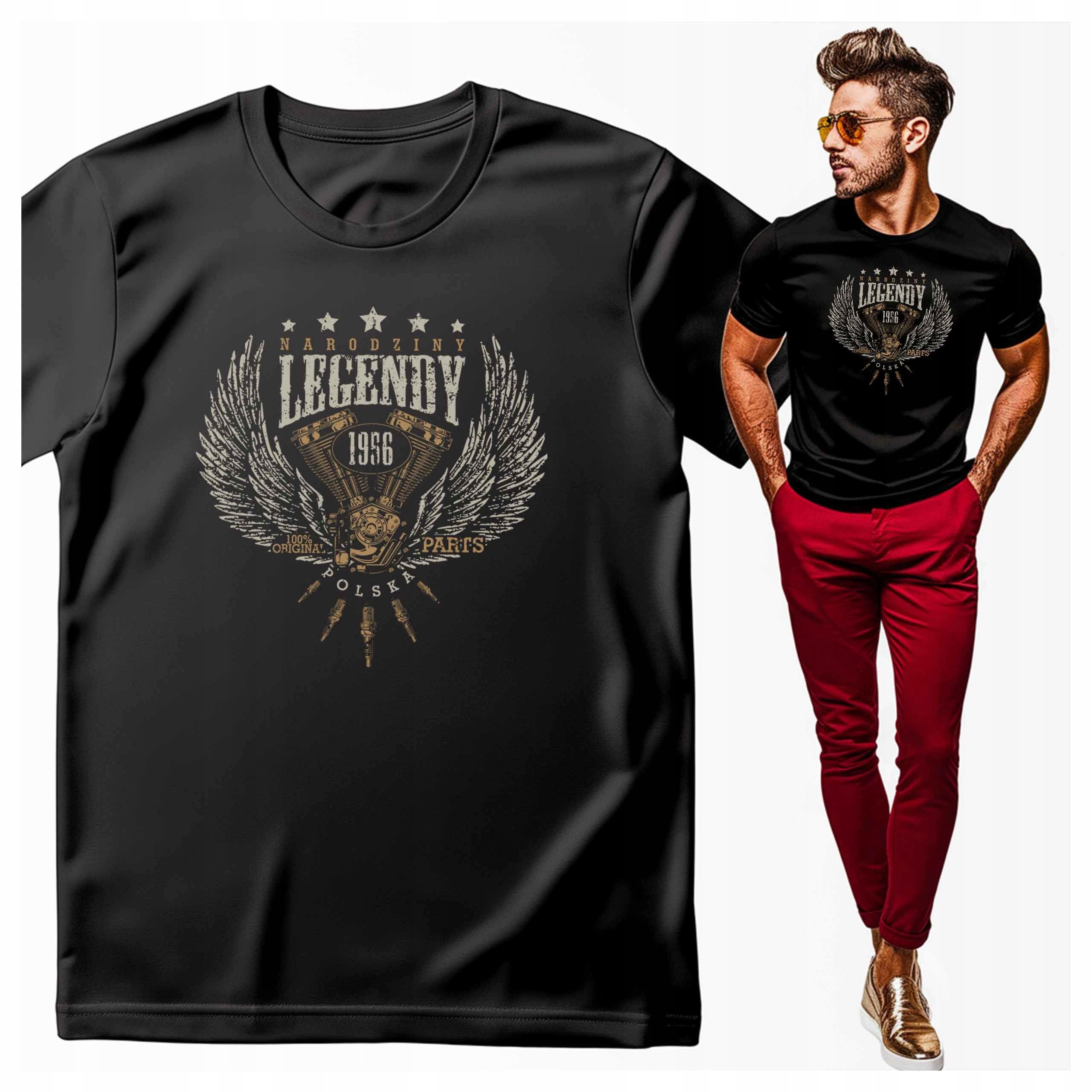 Koszulka męska z nadrukiem Narodziny legendy Polska moc 1956 na urodziny