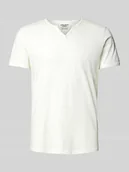 Koszulki męskie - T-shirt z dekoltem serafino - miniaturka - grafika 1