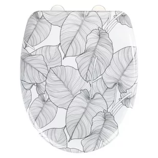 Czarn-biała wolnoopadająca deska sedesowa Wenko Samoa, 38x42 cm - Deski sedesowe - miniaturka - grafika 1