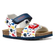Buty dla chłopców - Geox Chłopiec B Sandały Chalki, Biały czerwony, 27 EU - miniaturka - grafika 1
