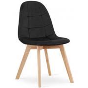 Krzesła - Komplet czarnych welurowych krzeseł kuchennych 4 szt. - Kiraz - miniaturka - grafika 1