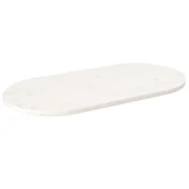 Meble modułowe i akcesoria - vidaXL Blat stołu, biały, 100x50x2,5 cm, lite drewno sosnowe, owalny - miniaturka - grafika 1