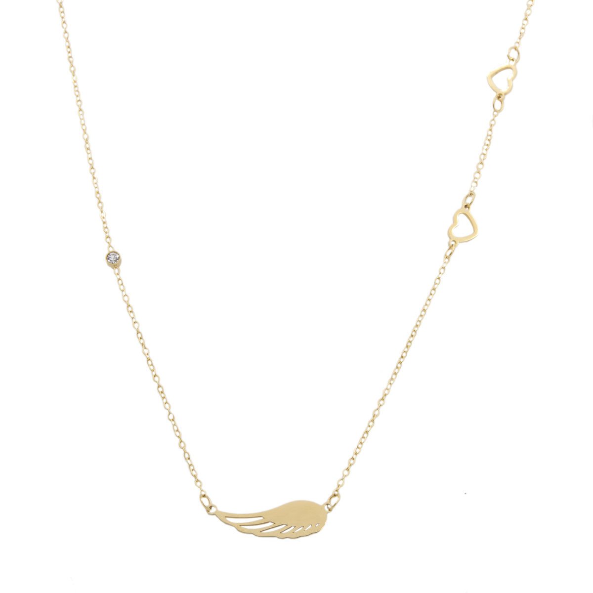 Naszyjnik celebrytka stal chirurgiczna piorka serce cyrkonia / Azana