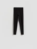 Spodnie damskie - Reserved - Gładkie legginsy - czarny - miniaturka - grafika 1