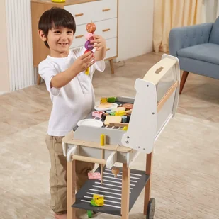 Duży Drewniany Grill Dla Dzieci + 47 Akcesoriów Lumarko! - Zabawki AGD - miniaturka - grafika 6