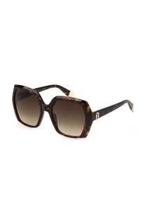 Okulary przeciwsłoneczne - Furla okulary przeciwsłoneczne damskie kolor brązowy - grafika 1
