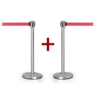 Wyposażenie miejsc publicznych - B2B Partner Słupek z samonawijającą taśmą 1+1 gratis 470060 - miniaturka - grafika 1