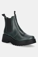 Botki damskie - Fly London sztyblety skórzane MEDI789FLY damskie kolor zielony na platformie P144789010 - miniaturka - grafika 1