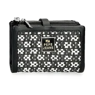 Portfele - Pepe Jeans Wełna Portfel z wizytówką Czarny 14,5x9x2 cms Skóra syntetyczna, czarny, Cartera con Tarjetero, Portfel z karty - miniaturka - grafika 1