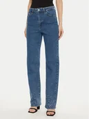 Spodnie damskie - Pieces Jeansy 17153496 Niebieski Straight Fit - miniaturka - grafika 1