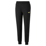 Spodnie damskie - Puma Damskie Spodnie Dresowe Ess+ Metallic Pants Fl Czarne 849959 01 L - miniaturka - grafika 1