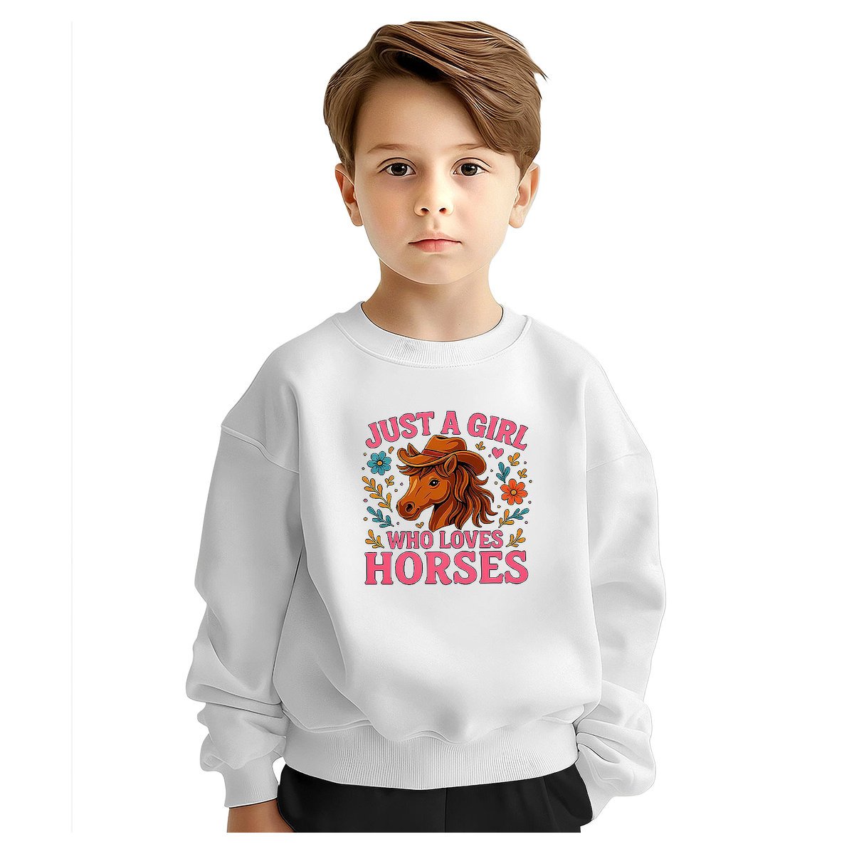 BLUZA DZIECIĘCA KOŃ DZIEWCZYNA KOCHA KONIE 110-116 DLA CHŁOPCA DZIEWCZYNKI