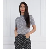 Bluzki damskie - Karl Lagerfeld Bluzka Monogram | Slim Fit | z dodatkiem wełny - miniaturka - grafika 1